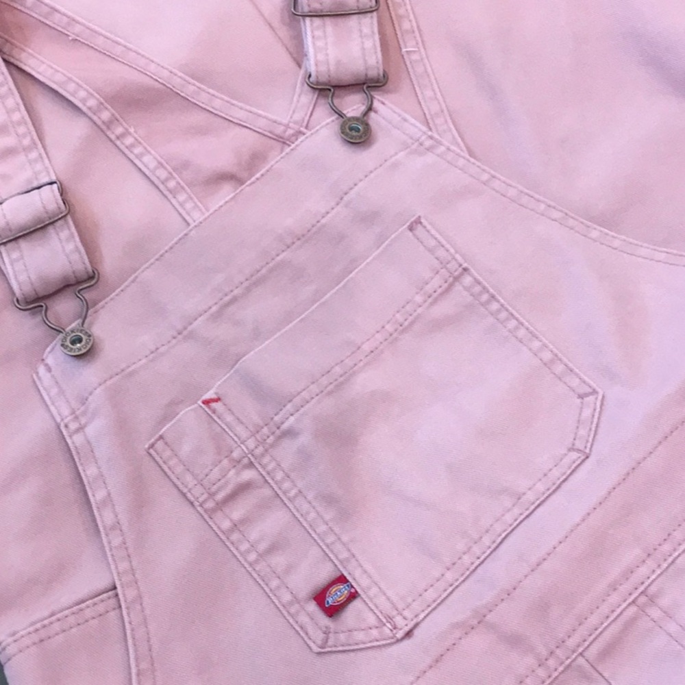 Pink Overalls Dickies Adjustable Women’s Size Medium Denim Coveralls